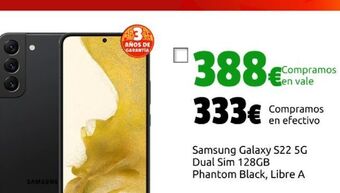 CeX Samsung galaxy s22 5g dual sim 128gb phantom black, libre a oferta