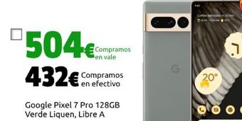 CeX Google pixel 7 pro 128gb verde liquen, libre a oferta