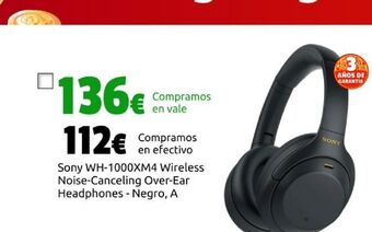CeX Sony wh-1000xm4 wireless noise-canceling over-ear headphones - negro, a oferta