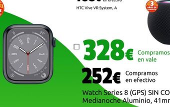 CeX Watch series 8 (gps) sin correa, medianoche aluminio, 41mm, a oferta