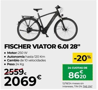 Feu Vert Bicicleta eléctrica fischer oferta