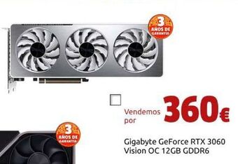 CeX Gigabyte geforce rtx 3060 vision oc 12gb gddr6 oferta