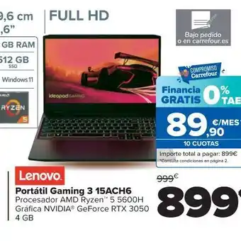 Carrefour Portátil gaming oferta
