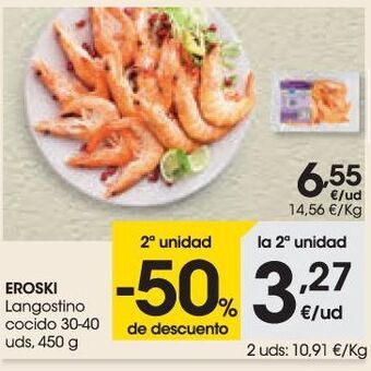 Eroski Langostino cocido oferta
