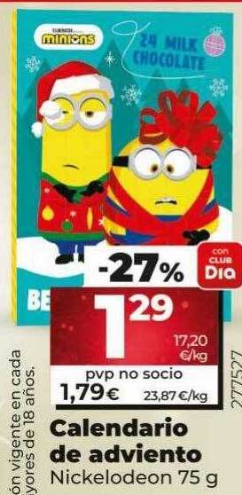 Calendario de adviento nickelodeon