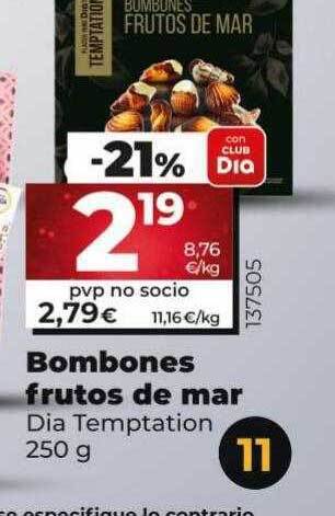 Dia Bombones frutos de mar dia temptation oferta