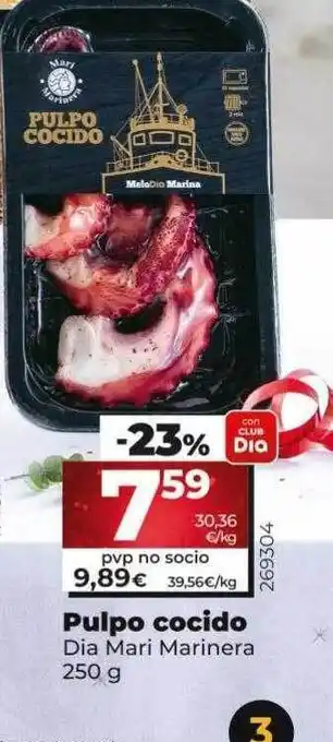 Dia Pulpo cocido dia mari marinera oferta