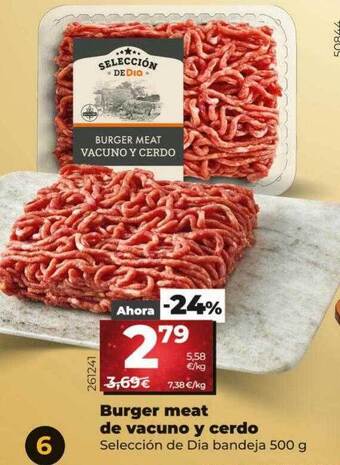 Dia Burger meat de vacuno y cerdo selección de dia bandeja oferta