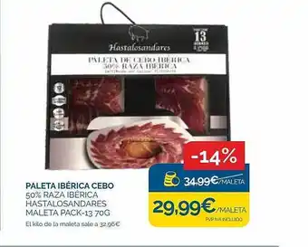 Supermercados La Despensa Paleta ibérica cebo 50% raza ibérica hastalosandres maleta oferta