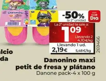 Dia Danonino maxi petit de fresa y plátano danone oferta