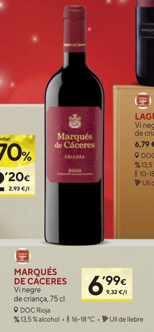 Caprabo Vino crianza marqués de cáceres oferta