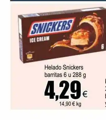 FROIZ Helado snickers barritas 6 oferta