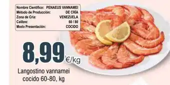 FROIZ Langostino vannamei cocido oferta