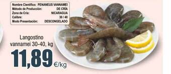 FROIZ Langostino vannamei oferta