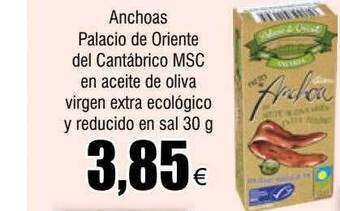 FROIZ Anchoas palacio de oriente del cantábrico msc en aceite de oliva virgen extra ecológico y reducido en sal oferta