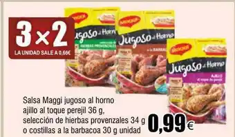 FROIZ Salsa maggi jugoso al horno ajillo al toque perejil selección de hierbas provenzales o costillas a la barbacoa oferta