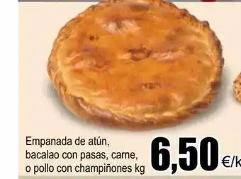 FROIZ Empanada de atún, bacalao con pasas, carne, o pollo con champiñones oferta
