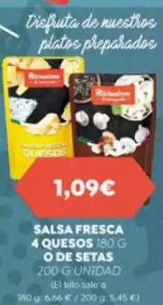 FROIZ Salsa fresca 4 quesos o de setas oferta