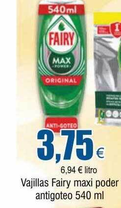 FROIZ Vajillas fairy maxi poder antigoteo oferta