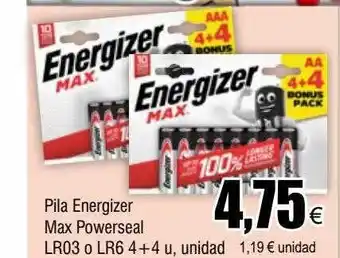 FROIZ Pila energizer max powerseal lr03 or lr6 oferta
