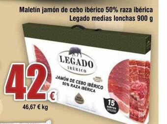 FROIZ Maletín jamón de cebo ibérico 50% raza ibérica legado medias lonchas oferta