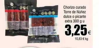 FROIZ Chorizo curado torre de núñez dulce o picante extra oferta