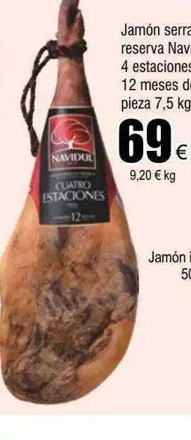 FROIZ Jamón serrano reserva navidul 4 estaciones 12 meses oferta