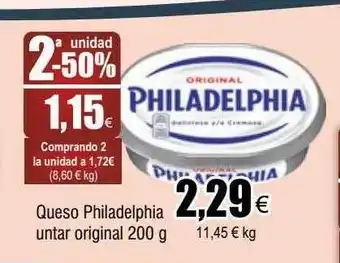 FROIZ 2a unidad -50% queso philadelphia untar original oferta