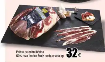 FROIZ Paleta de cebo ibérica 50% raza iberica froiz deshuesada oferta