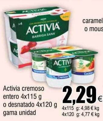 FROIZ Activia cremoso entero o desnatado oferta