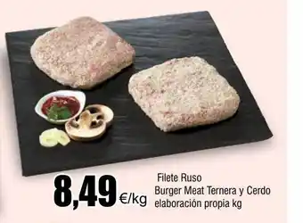 FROIZ Filete ruso burger meat ternera y cerdo elaboración propia oferta