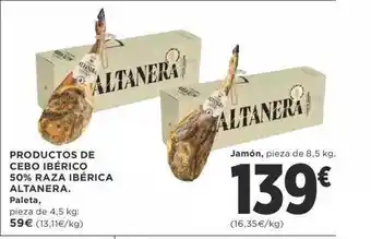 Supercor Productos de cebo ibérico 50% raza ibérica altanera oferta