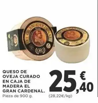 Supercor Queso de oveja curado en caja de madera el gran cardenal oferta