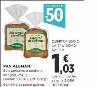 Supercor 2a unidad -50% pan alemán oferta