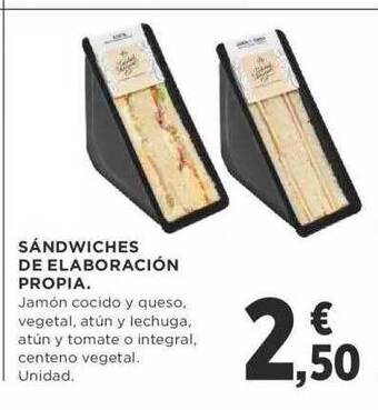 Supercor Sándwiches de elaboración propia oferta