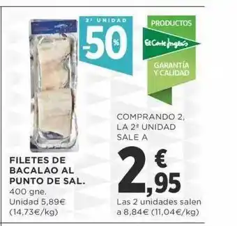 Supercor 2a unidad -50% filetes de bacalao al punto de sal oferta
