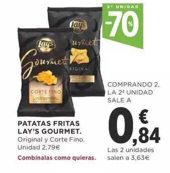 Supercor 2a unidad -70% patatas fritas lay's gourmet oferta