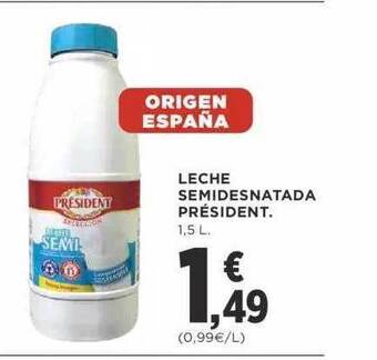 Supercor Leche semidesnatada président oferta