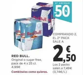 Supercor 2a unidad -50% red bull original o sugar free oferta