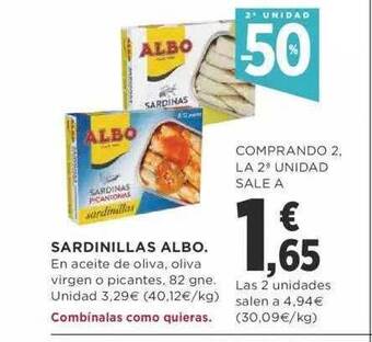 Supercor 2a unidad -50% sardinillas albo oferta