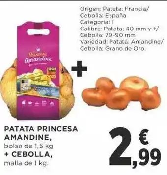 Supercor Patata princesa amandine bolsa + cebolla oferta