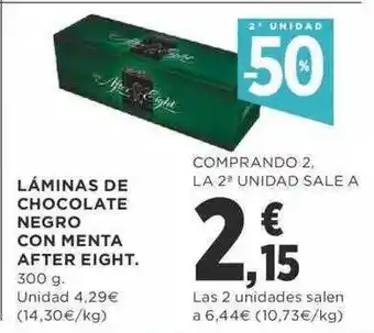 Supercor 2a unidad -50% lãminas de chocolate negro con menta after eight oferta