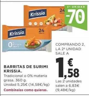 Supercor 2a unidad -70% barritas de surimi krissia oferta