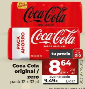 Dia Coca cola original zero oferta
