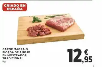 Supercor Carne magra o picada de añojo en mostrador tradicional oferta