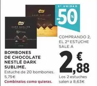 Supercor 2a unidad -50% bombones de chocolate nestlé dark sublime oferta