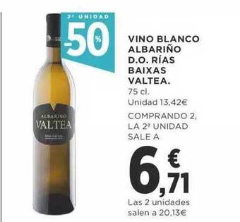 Supercor 2a unidad -50% vino blanco albariño d.o. rías baixas valtea. oferta