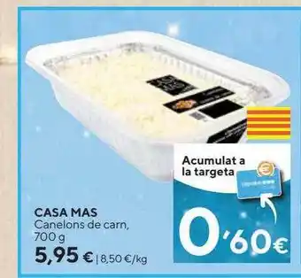 Caprabo Casa mas canelons de carn oferta