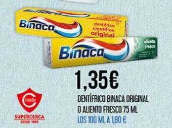 Claudio Dentífrico binaca original o aliento fresco oferta