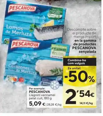 Caprabo 2a unitat -50% pescanova llagosti vannamei pelat cuit oferta
